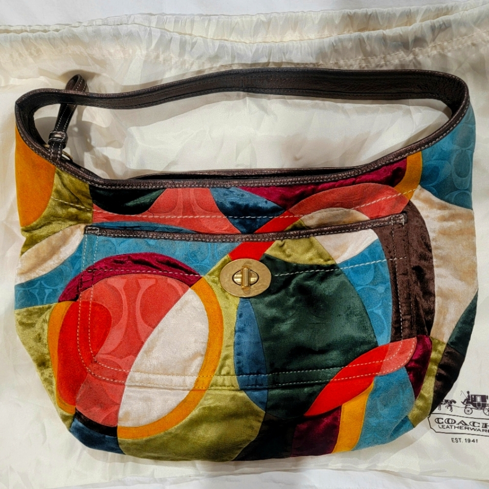 Coach Ltd Edition Multicolor Suede/Velvet Patchwork Ergo Hobo Bag